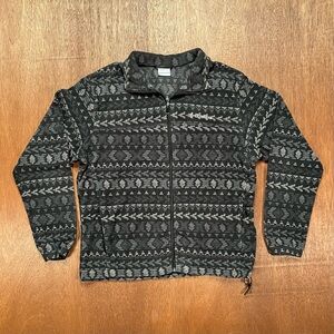 Columbia Charcoal Patterned Fleece Jacket